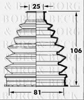 BORG & BECK BCB6020 Пильовик, приводний вал