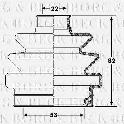 BORG & BECK BCB6174 Пильовик, приводний вал