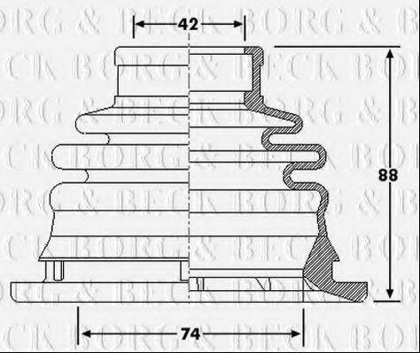 BORG & BECK BCB6197 Пильовик, приводний вал