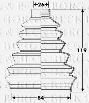 BORG & BECK BCB6279 Пильовик, приводний вал