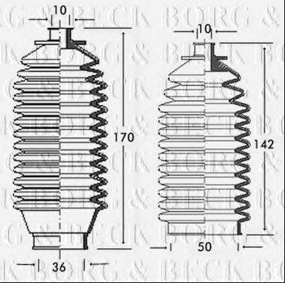 BORG & BECK BSG3065 Пильовик, рульове управління