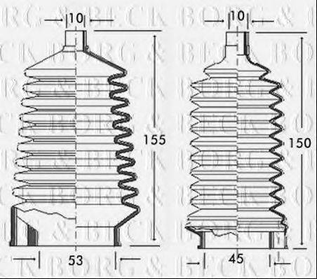 BORG & BECK BSG3087 Пильовик, рульове управління