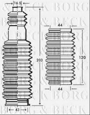 BORG & BECK BSG3248 Пильовик, рульове управління