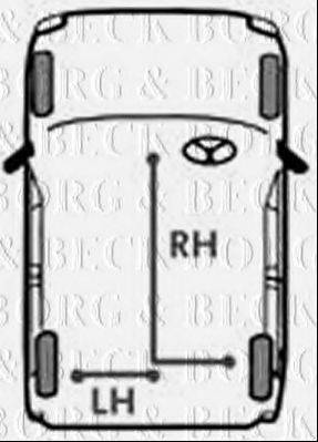 BORG & BECK BKB1332 Трос, стоянкова гальмівна система