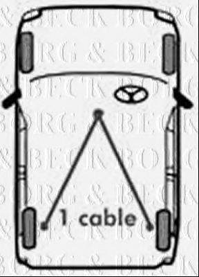 BORG & BECK BKB1159 Трос, стоянкова гальмівна система