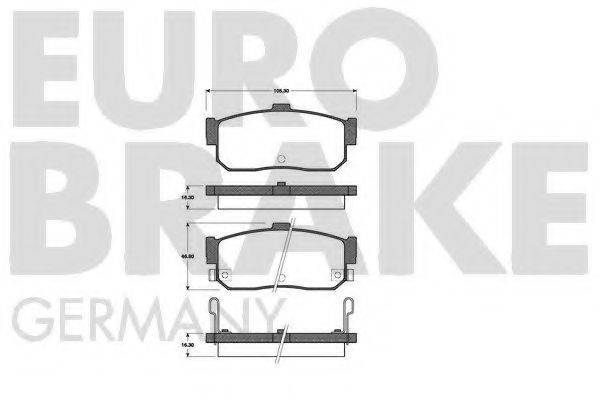 EUROBRAKE 5502222237 Комплект гальмівних колодок, дискове гальмо