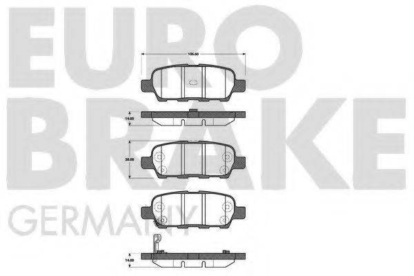 EUROBRAKE 5502222257 Комплект гальмівних колодок, дискове гальмо