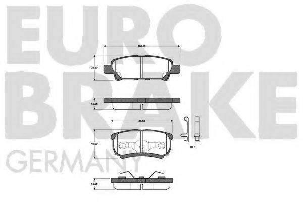 EUROBRAKE 5502223027 Комплект гальмівних колодок, дискове гальмо