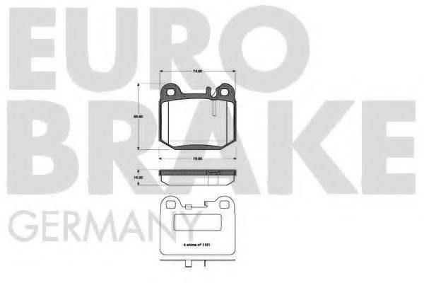 EUROBRAKE 5502223350 Комплект гальмівних колодок, дискове гальмо