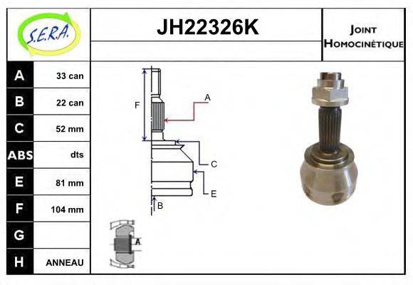 SERA JH22326K Шарнірний комплект, приводний вал