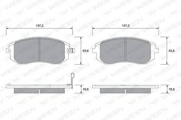 WEEN 1512299 Комплект гальмівних колодок, дискове гальмо