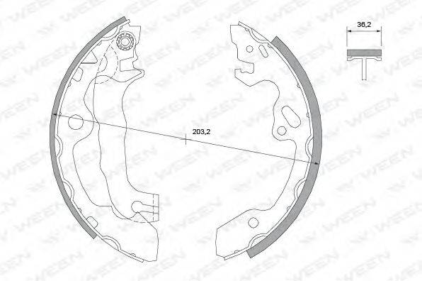 WEEN 1522008 Комплект гальмівних колодок