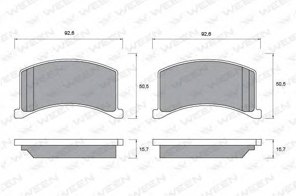 WEEN 1512610 Комплект гальмівних колодок, дискове гальмо