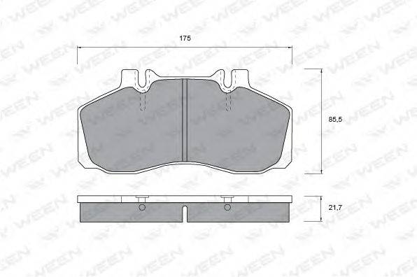 WEEN 1511029 Комплект гальмівних колодок, дискове гальмо