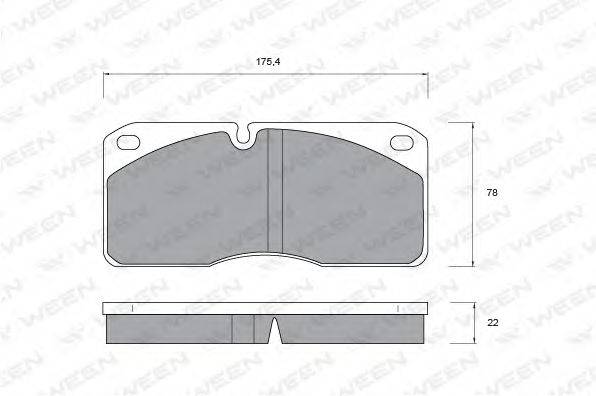 WEEN 1511044 Комплект гальмівних колодок, дискове гальмо