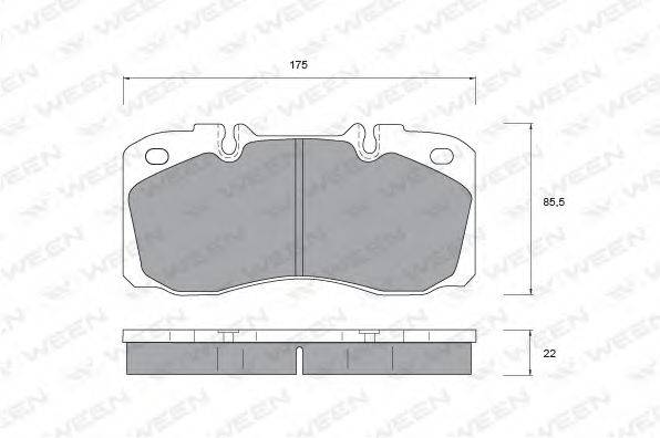 WEEN 1511055 Комплект гальмівних колодок, дискове гальмо