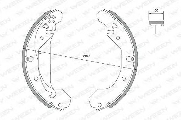 WEEN 1522023 Комплект гальмівних колодок