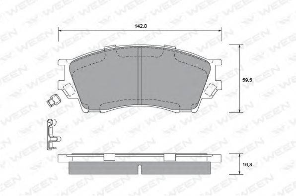 WEEN 1512216 Комплект гальмівних колодок, дискове гальмо
