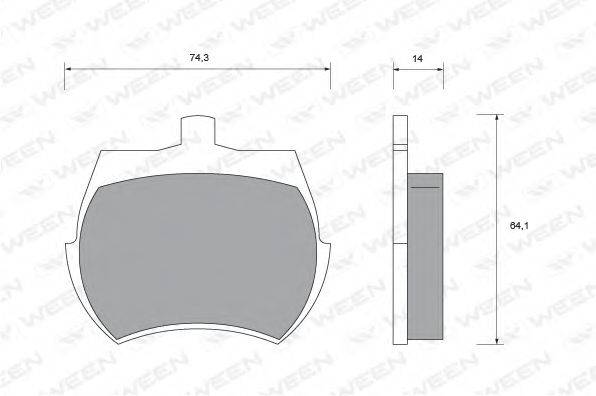 WEEN 1512288 Комплект гальмівних колодок, дискове гальмо