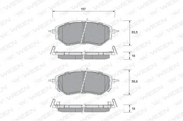 WEEN 1512335 Комплект гальмівних колодок, дискове гальмо