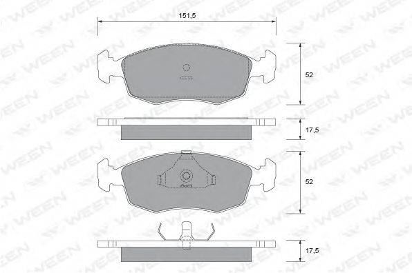 WEEN 1512428 Комплект гальмівних колодок, дискове гальмо