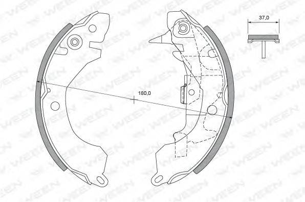 WEEN 1522308 Комплект гальмівних колодок