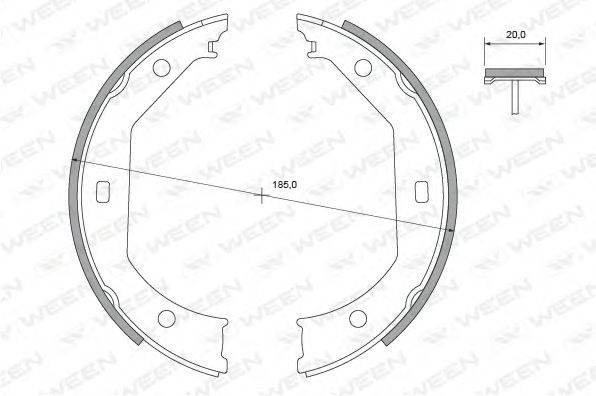 WEEN 1522428 Комплект гальмівних колодок, стоянкова гальмівна система