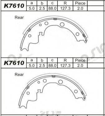 ASIMCO K7610 Комплект гальмівних колодок