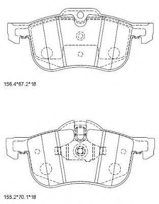 ASIMCO KD6792 Комплект гальмівних колодок, дискове гальмо