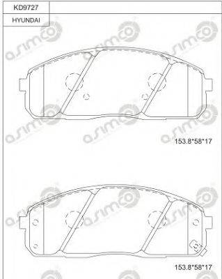 ASIMCO KD9727 Комплект гальмівних колодок, дискове гальмо