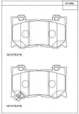 ASIMCO KD11064 Комплект гальмівних колодок, дискове гальмо