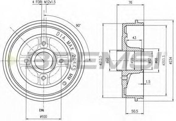 BREMSI DR5391 Гальмівний барабан