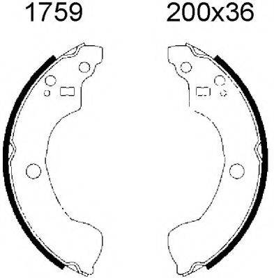 BSF 01759 Комплект гальмівних колодок