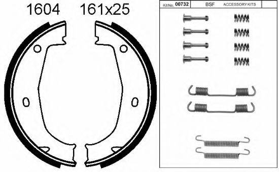 BSF 01604K Комплект гальмівних колодок, стоянкова гальмівна система