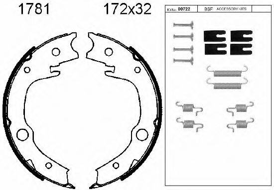 BSF 01781K Комплект гальмівних колодок, стоянкова гальмівна система