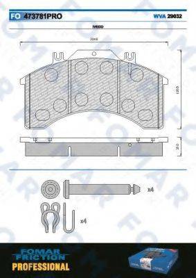 FOMAR FRICTION FO473781 Комплект гальмівних колодок, дискове гальмо