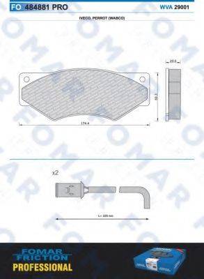 FOMAR FRICTION FO484881 Комплект гальмівних колодок, дискове гальмо