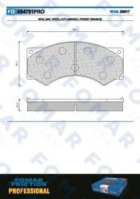 FOMAR FRICTION FO494781 Комплект гальмівних колодок, дискове гальмо