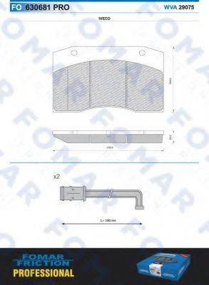 FOMAR FRICTION FO630681 Комплект гальмівних колодок, дискове гальмо