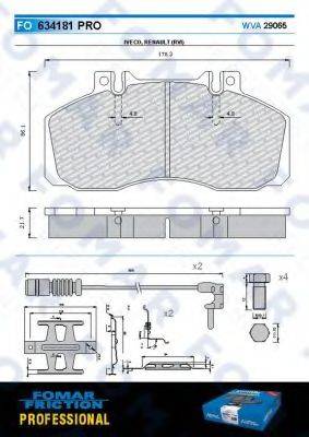 FOMAR FRICTION FO634181 Комплект гальмівних колодок, дискове гальмо