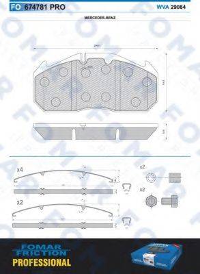 FOMAR FRICTION FO674781 Комплект гальмівних колодок, дискове гальмо