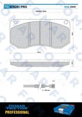 FOMAR FRICTION FO676281 Комплект гальмівних колодок, дискове гальмо