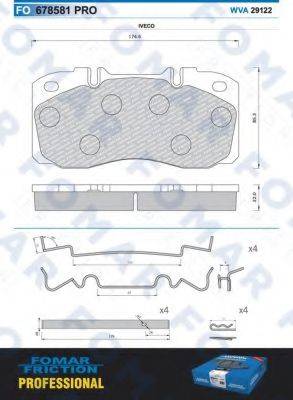 FOMAR FRICTION FO678581 Комплект гальмівних колодок, дискове гальмо