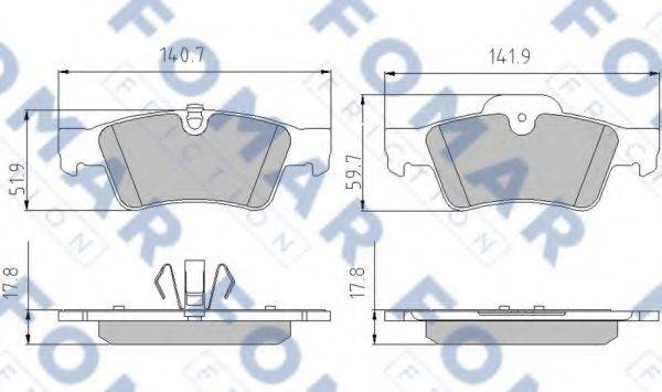 FOMAR FRICTION FO859681 Комплект гальмівних колодок, дискове гальмо