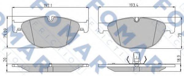 FOMAR FRICTION FO876783 Комплект гальмівних колодок, дискове гальмо