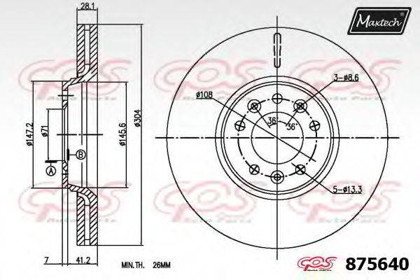 MAXTECH 8756400000 гальмівний диск