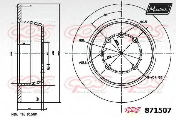 MAXTECH 8715070000 гальмівний диск