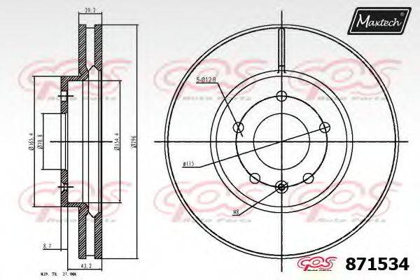 MAXTECH 8715340000 гальмівний диск