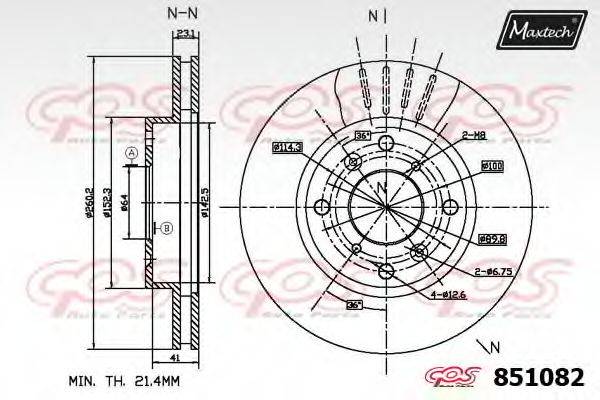 MAXTECH 8510820000 гальмівний диск