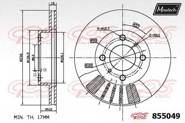 MAXTECH 8550490000 гальмівний диск